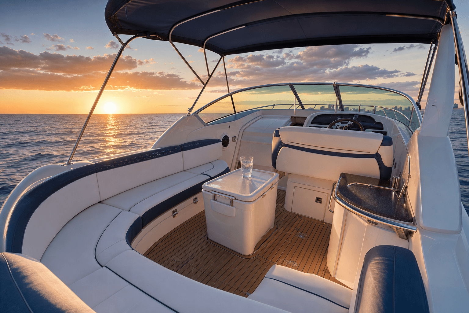 On deck at sunset